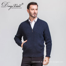 Meistverkaufte Produkte Männer Winter Dunkelgrau Kaschmir Strickjacke Pullover mit Reißverschluss